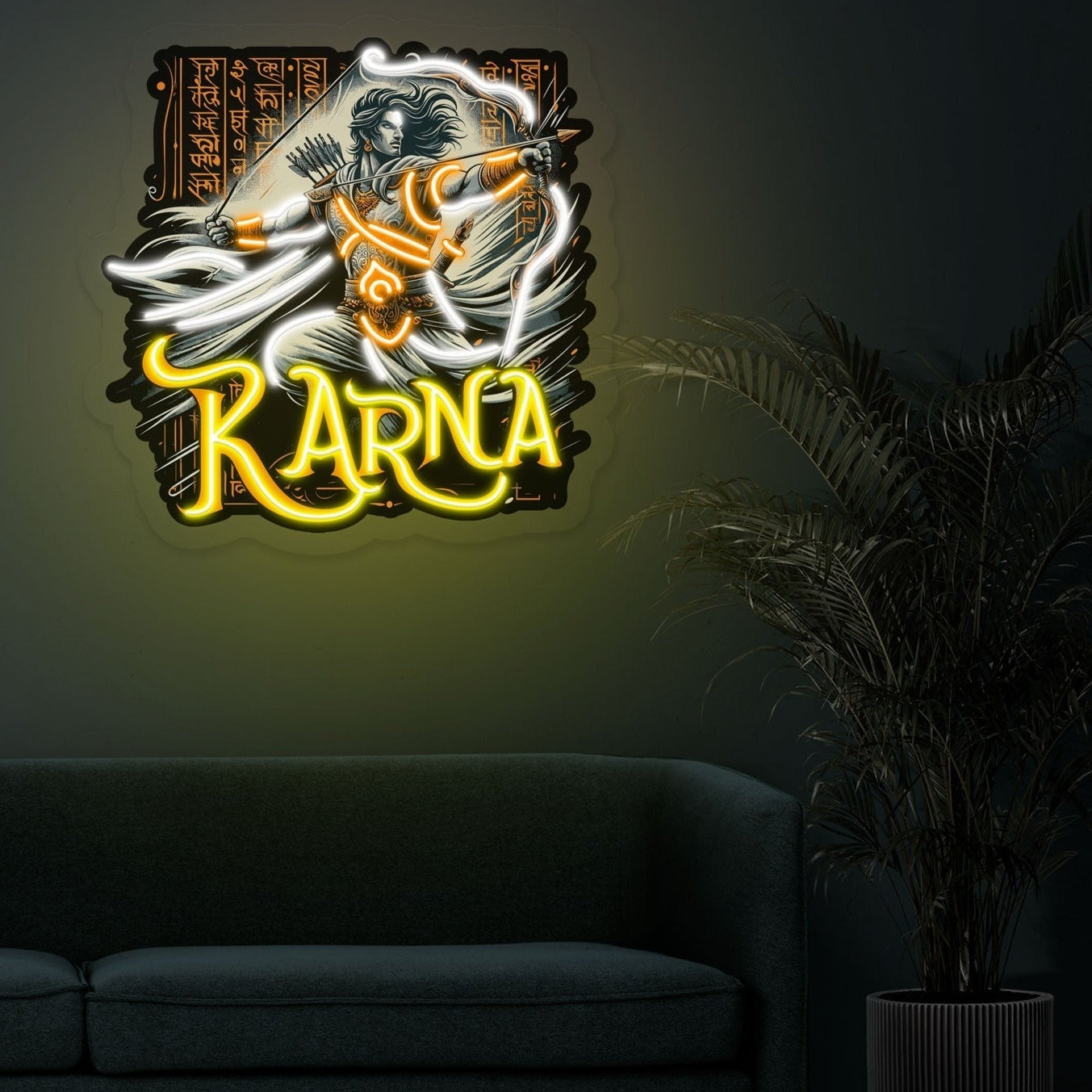 Lord Karna Mahābhārata Neon Sign Artwork