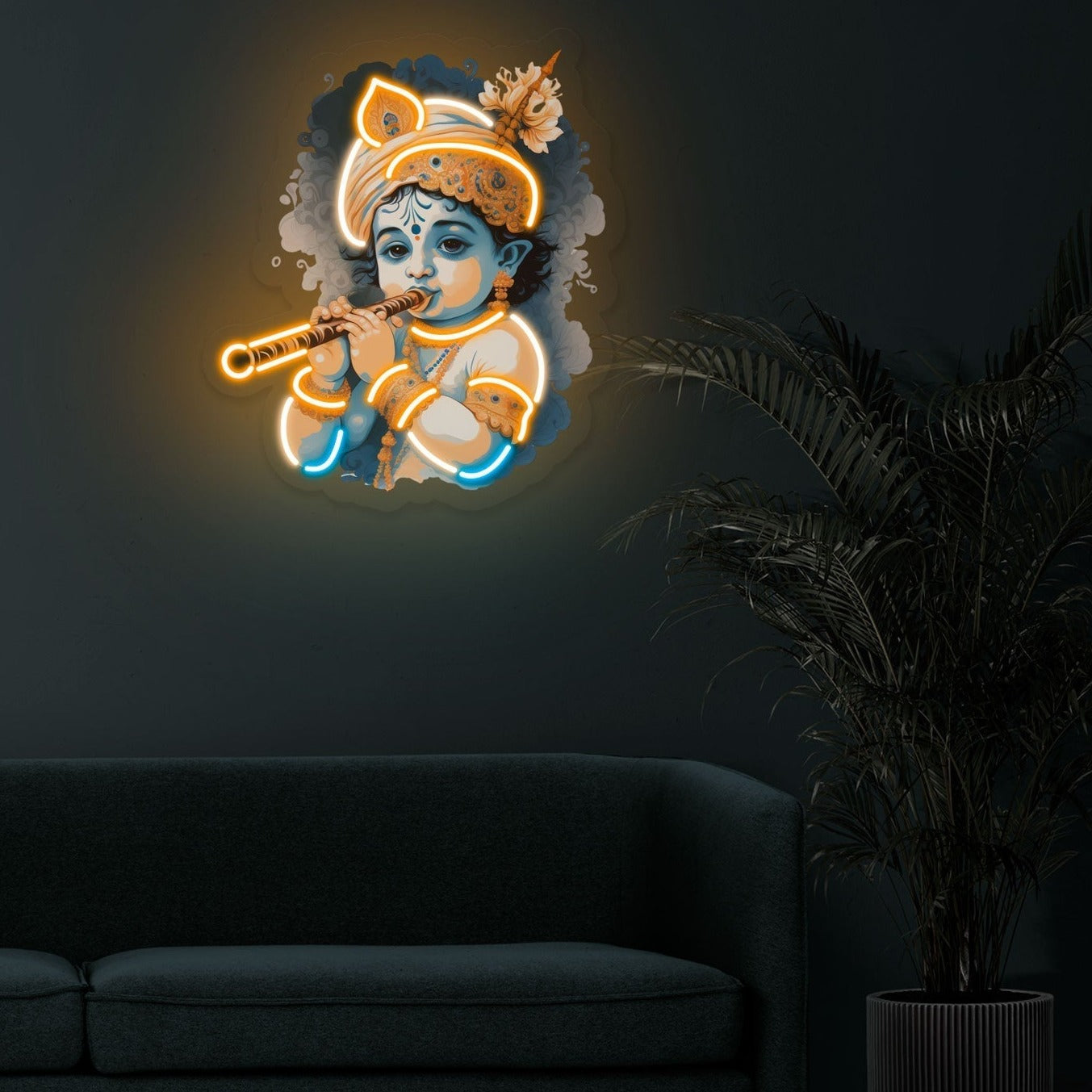 Little Krishna neon sign artwork