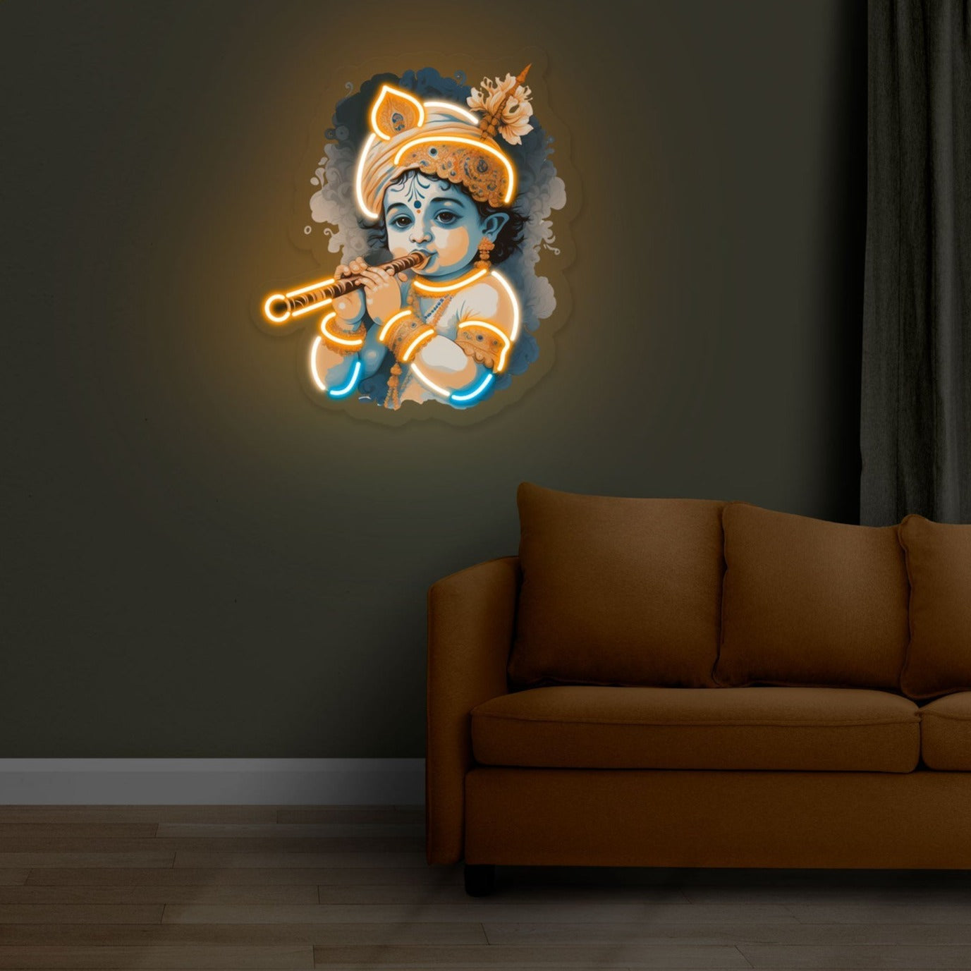 Little Krishna neon sign artwork