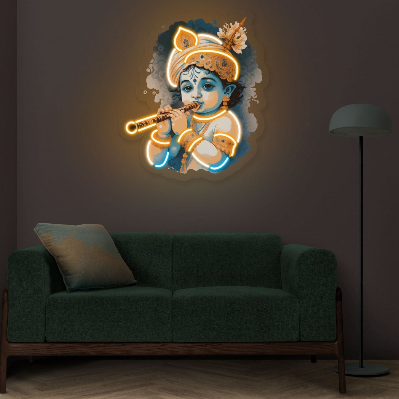 Little Krishna neon sign artwork