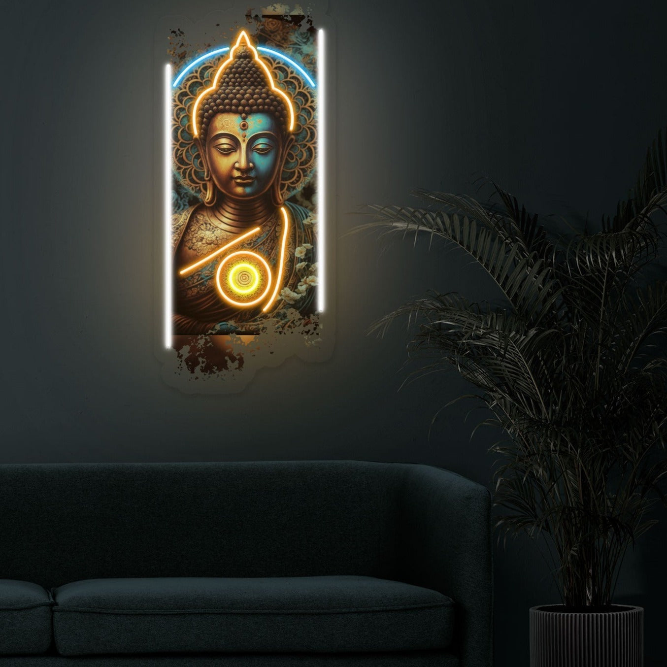 Lord Buddha Neon Sign Artwork