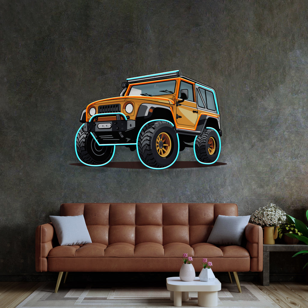 Modern Adventure Off Roading Suv LED Neon Sign Light Pop Art