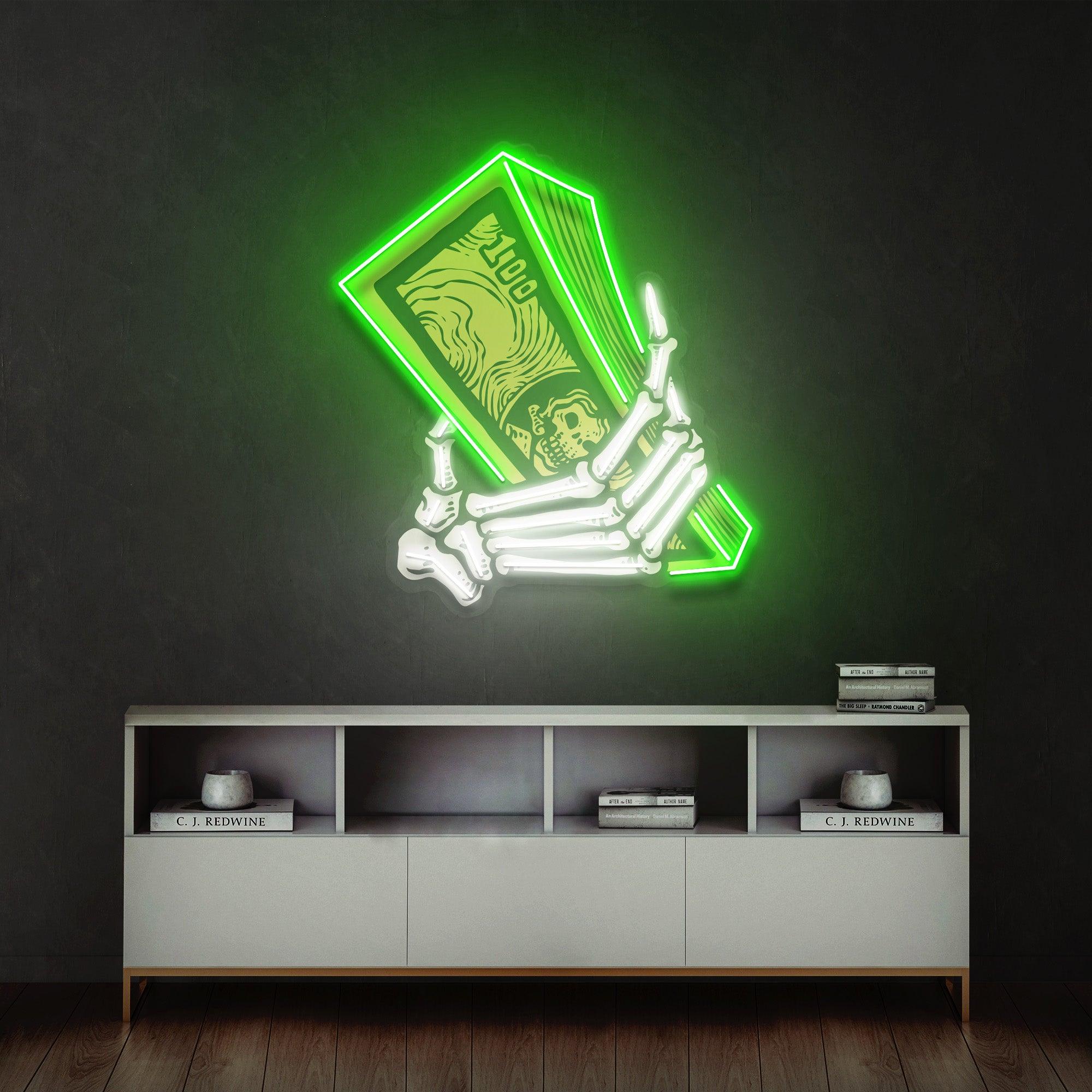 Money Hands Led Neon Acrylic Artwork