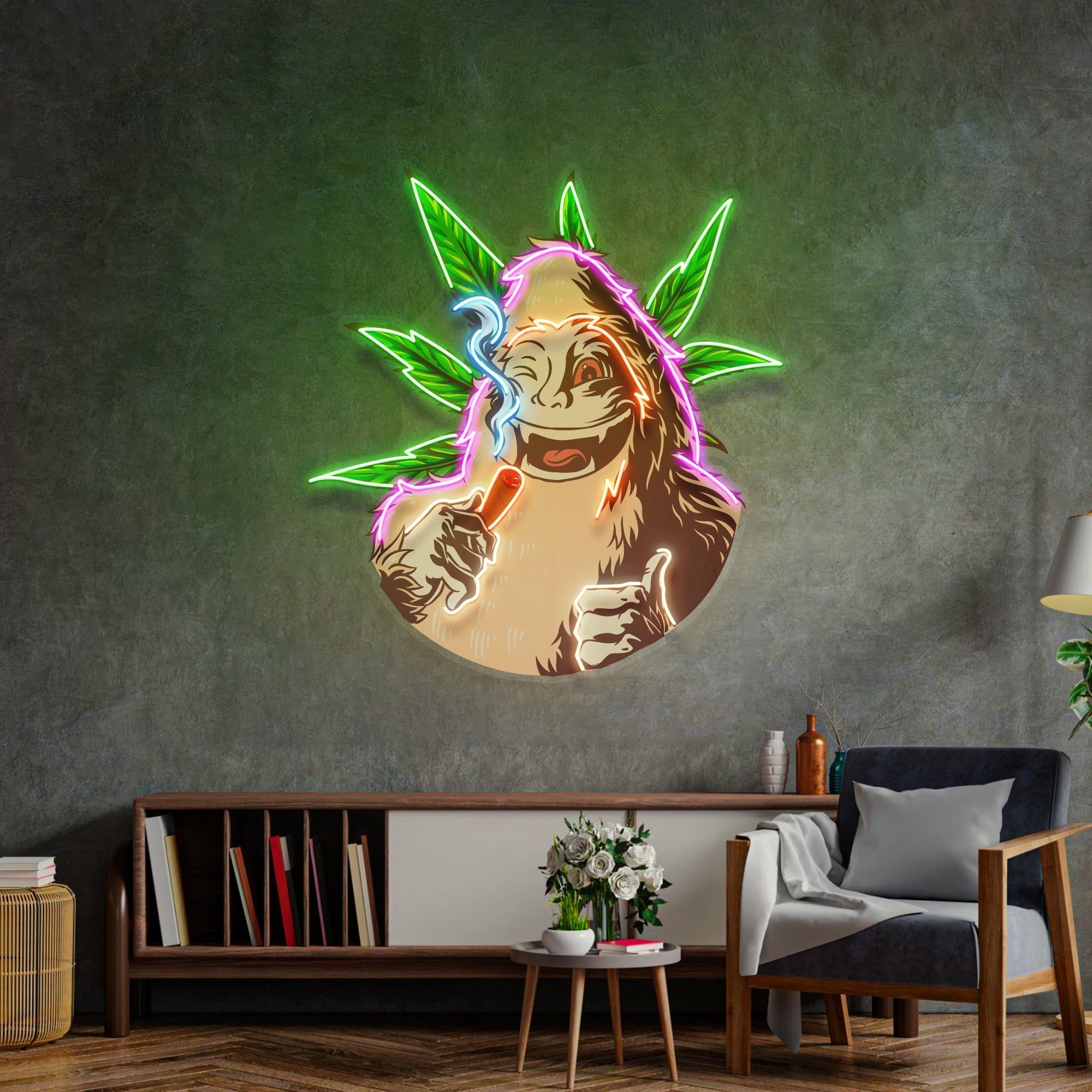 Monkey On Drugs LED Neon Sign Light Pop Art