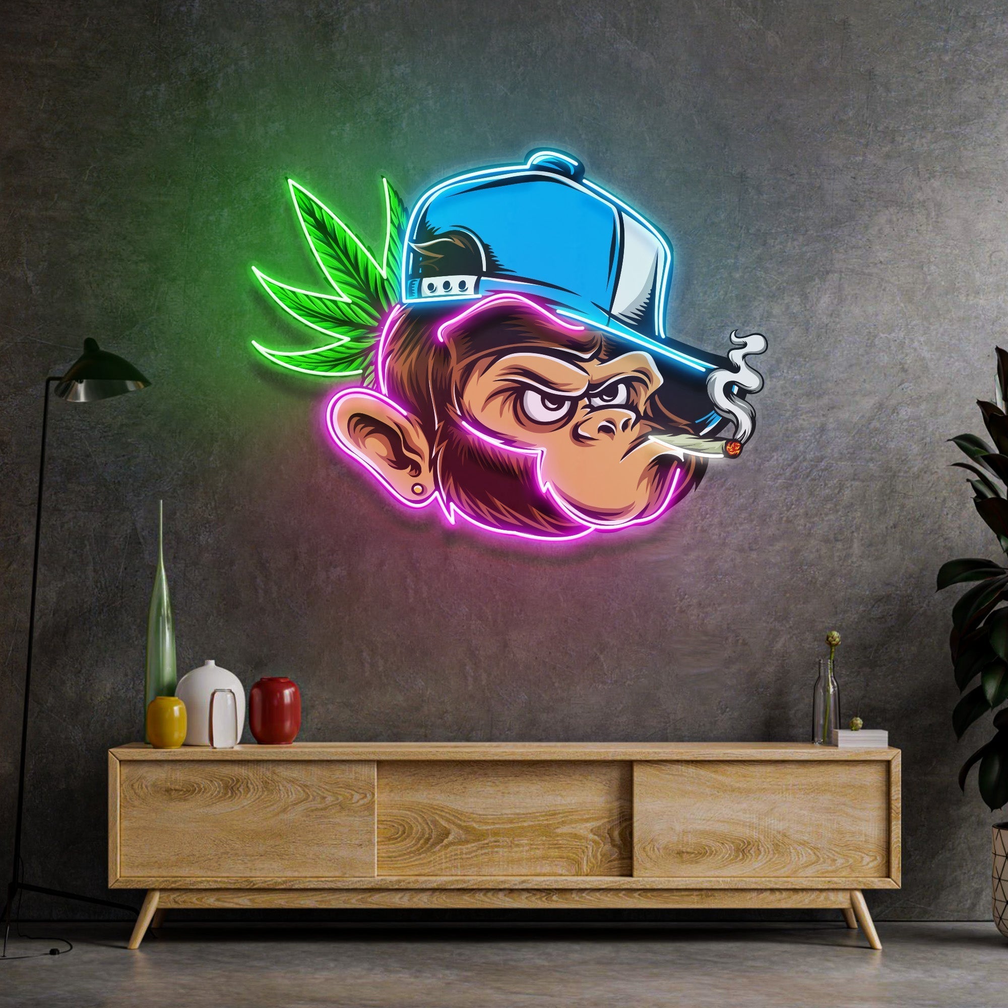 Naughty Monkey LED Neon Sign Light Pop Art