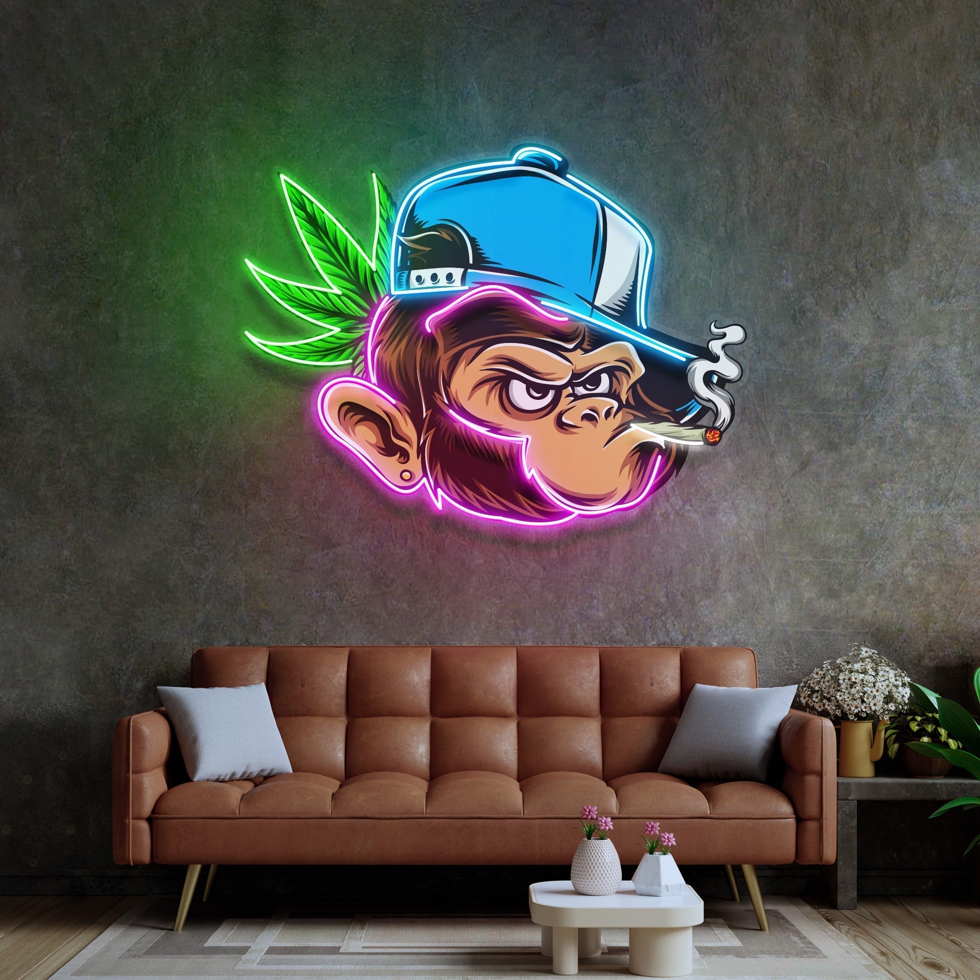 Naughty Monkey LED Neon Sign Light Pop Art