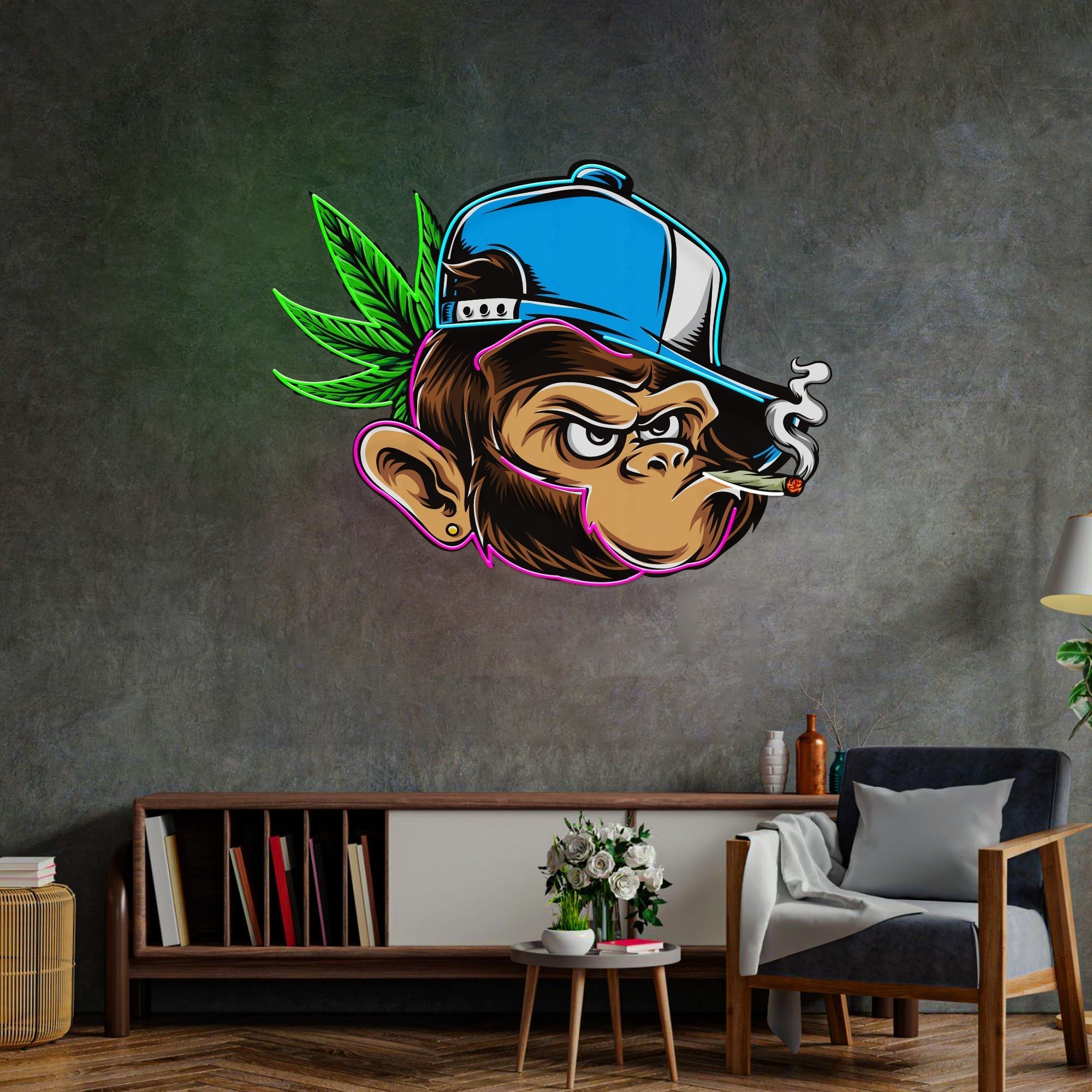 Naughty Monkey LED Neon Sign Light Pop Art