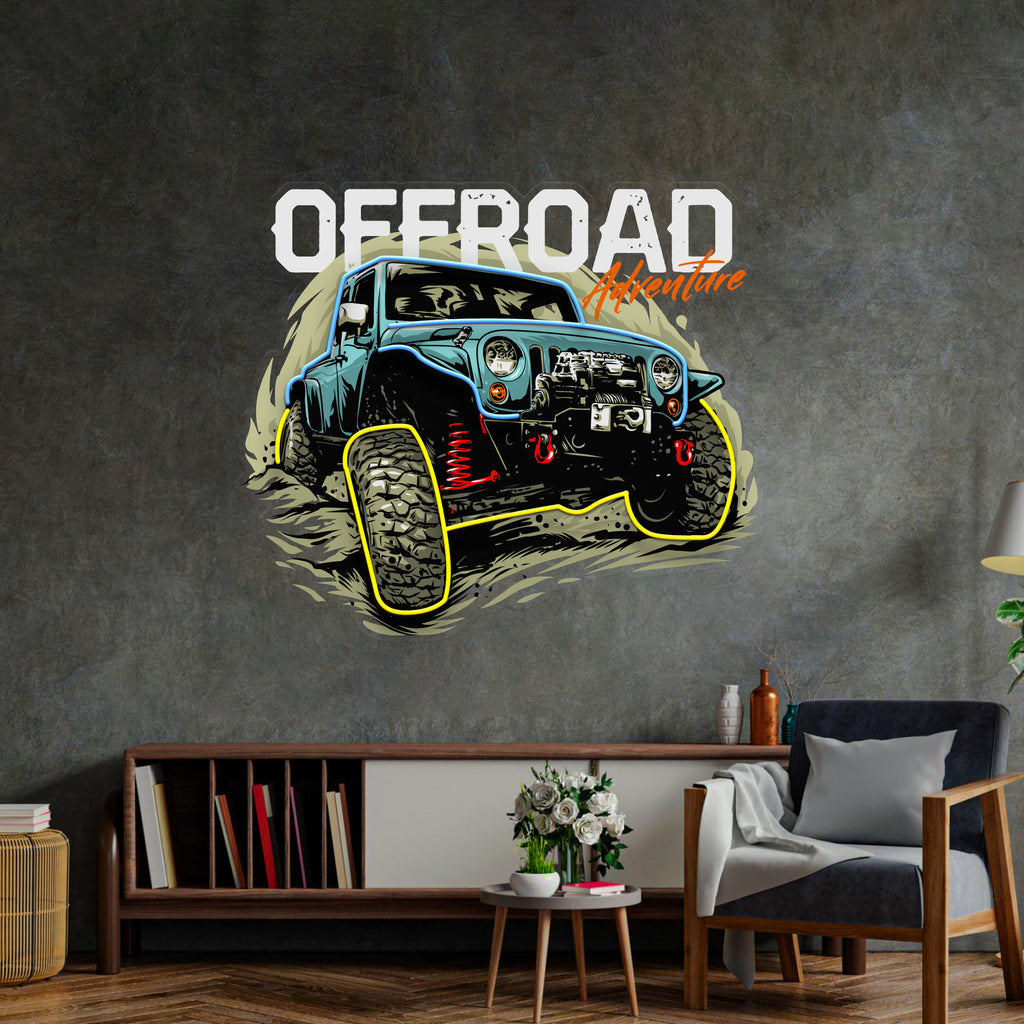 Offroad Adventure Dark Car LED Neon Sign Light Pop Art