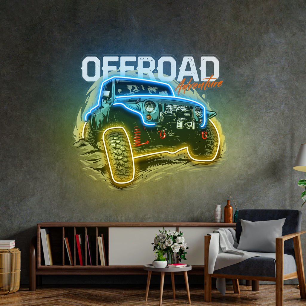 Offroad Adventure Dark Car LED Neon Sign Light Pop Art