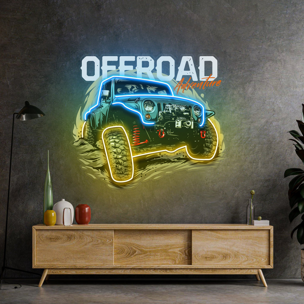 Offroad Adventure Dark Car LED Neon Sign Light Pop Art