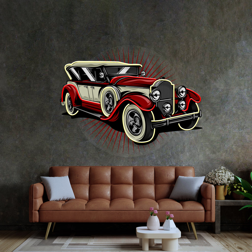 Old Car Power LED Neon Sign Light Pop Art