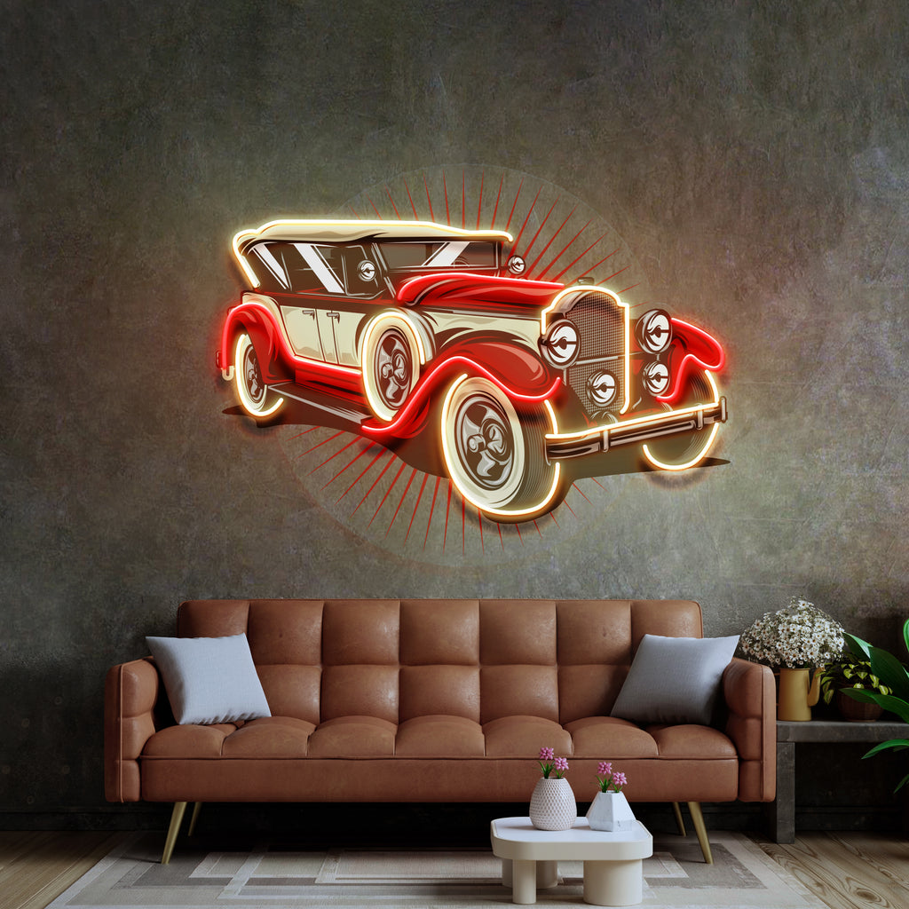 Old Car Power LED Neon Sign Light Pop Art