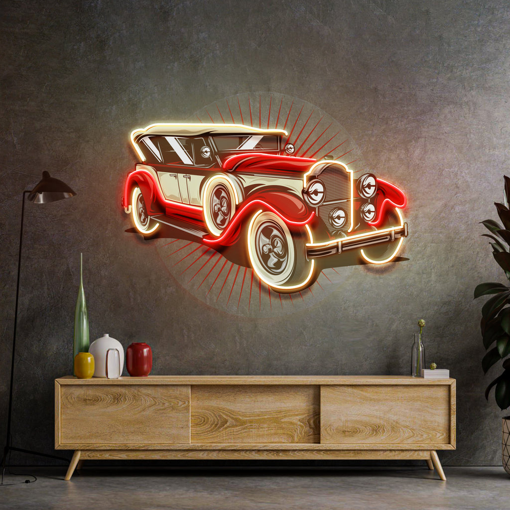 Old Car Power LED Neon Sign Light Pop Art