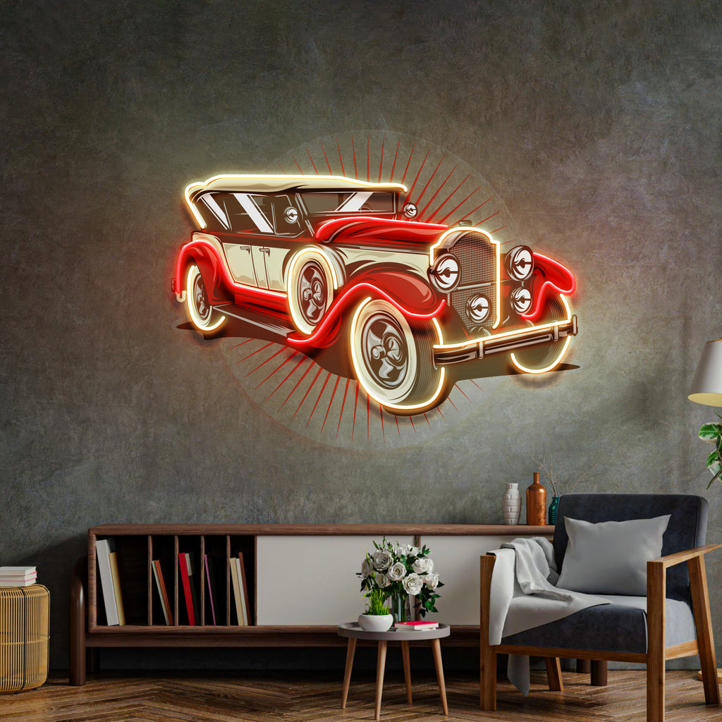 Old Car Power LED Neon Sign Light Pop Art