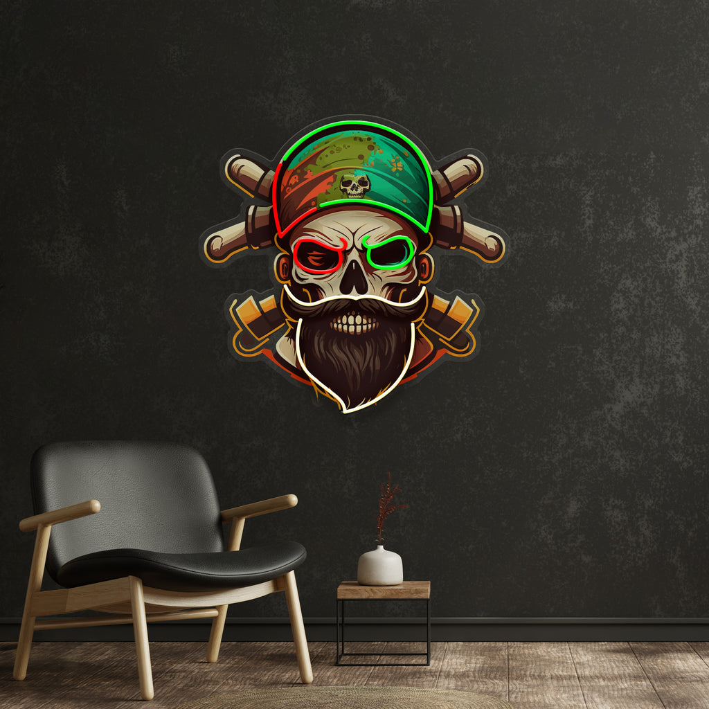 Pirate Skull LED Neon Sign Light Pop Art