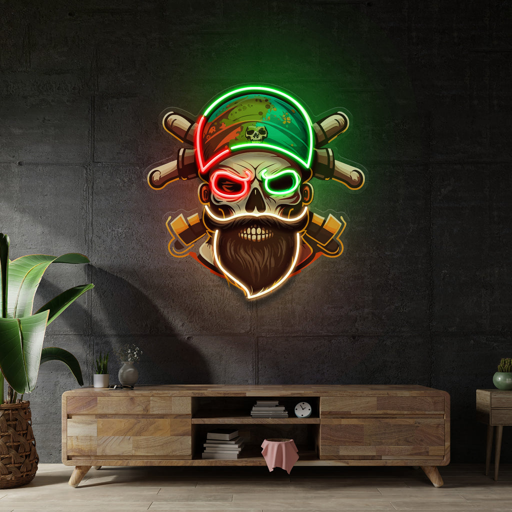 Pirate Skull LED Neon Sign Light Pop Art