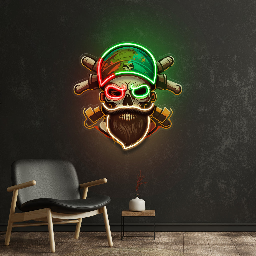 Pirate Skull LED Neon Sign Light Pop Art