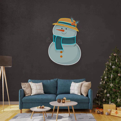 Plump Snowman Art Work Led Neon Sign Light