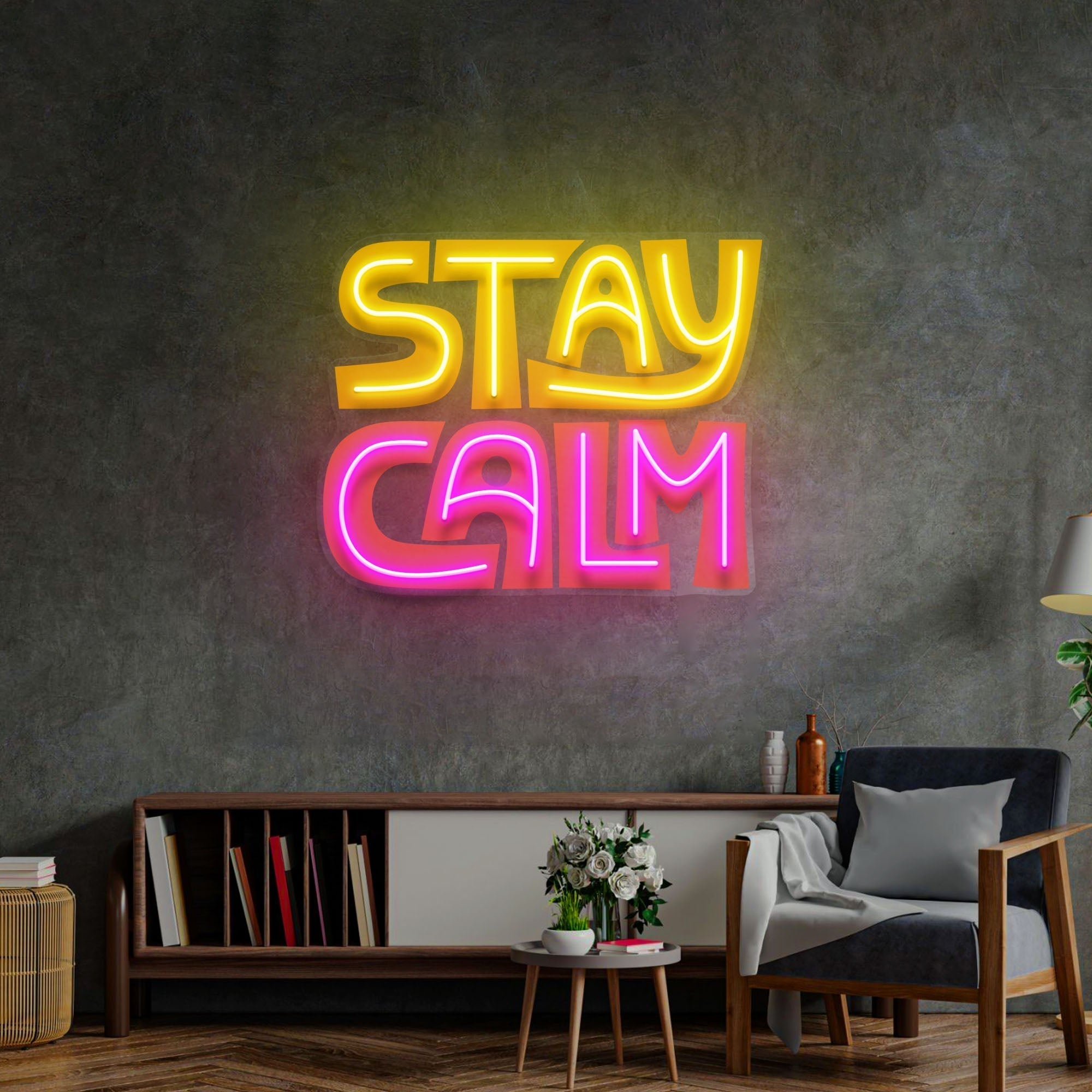 Stay Calm LED Neon Sign Light Pop Art