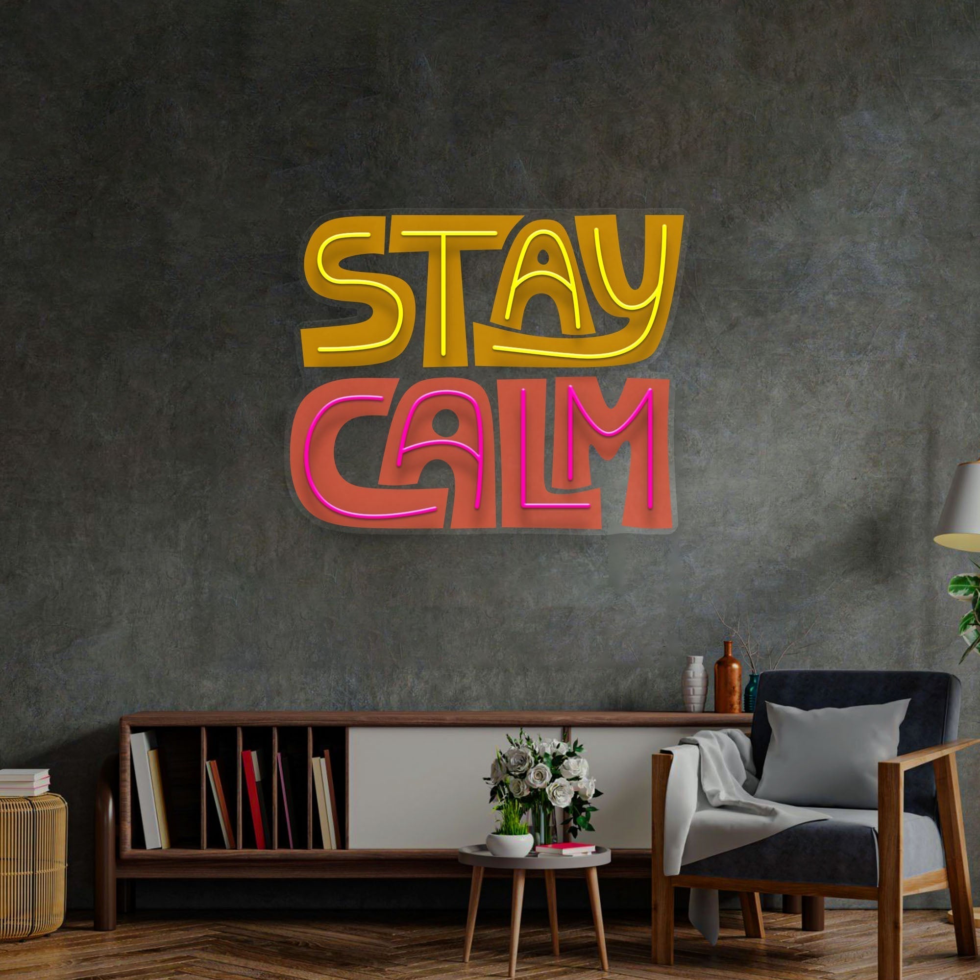 Stay Calm LED Neon Sign Light Pop Art