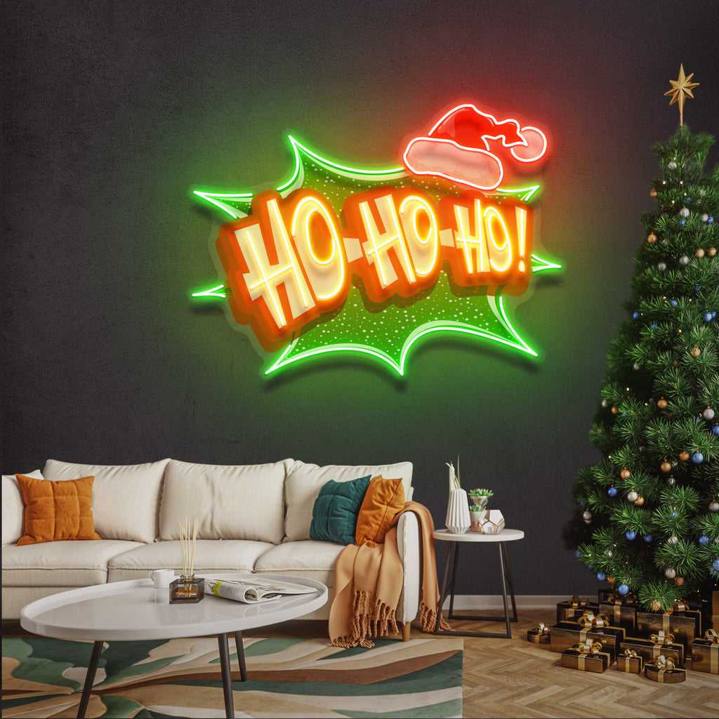 Santa Laughing Art Work Led Neon Sign Light