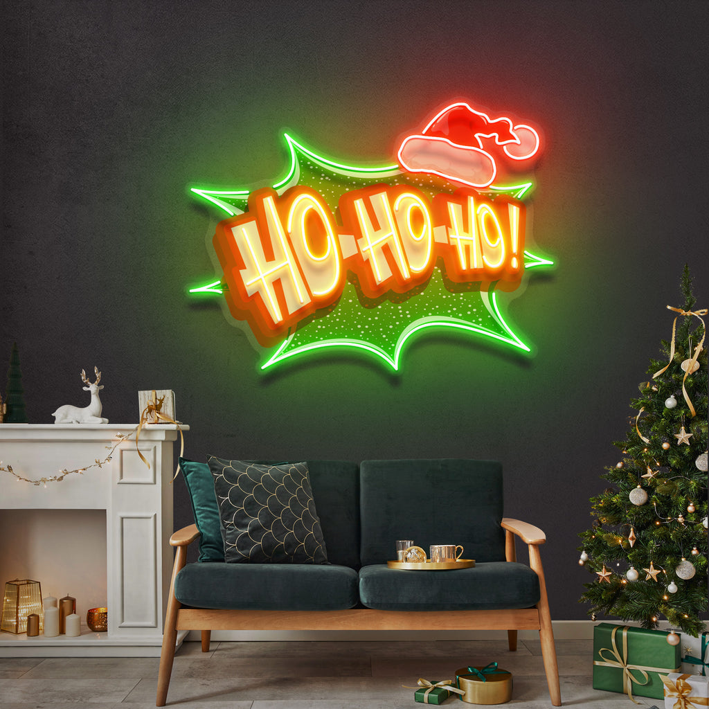 Santa Laughing Art Work Led Neon Sign Light