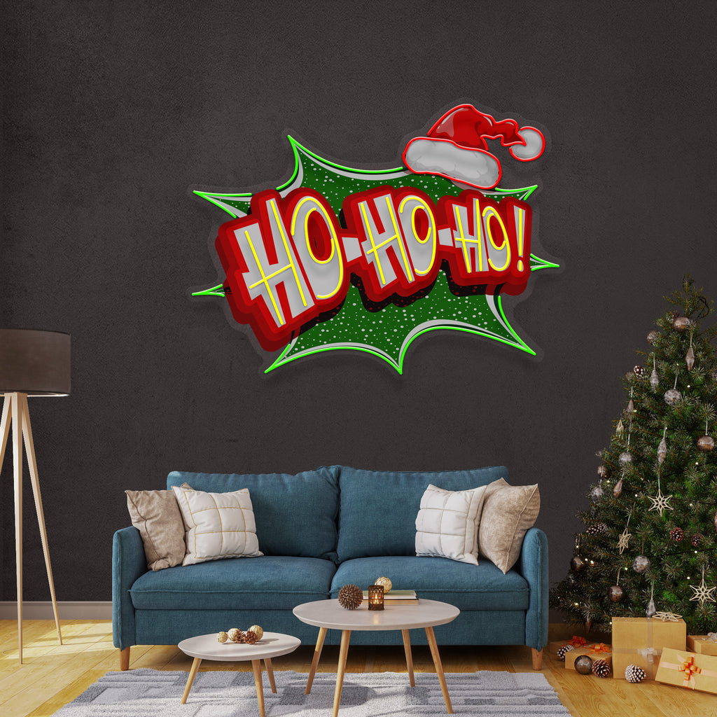 Santa Laughing Art Work Led Neon Sign Light