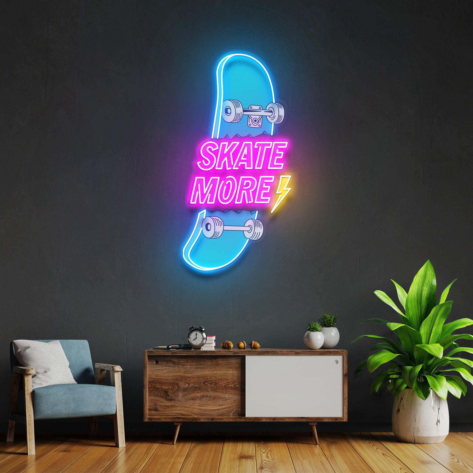 Skate More Led Neon Acrylic Artwork