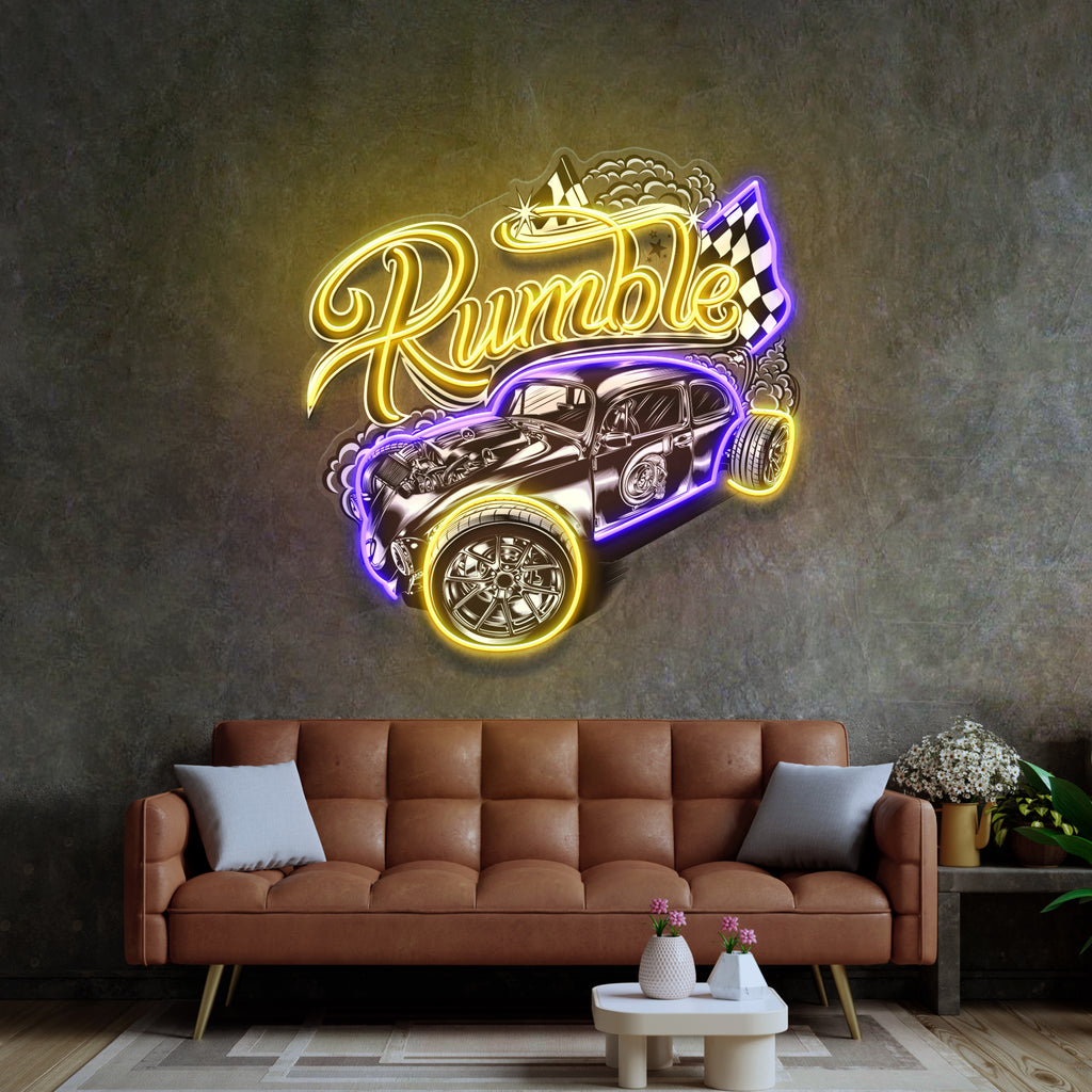 Super Power Label LED Neon Sign Light Pop Art