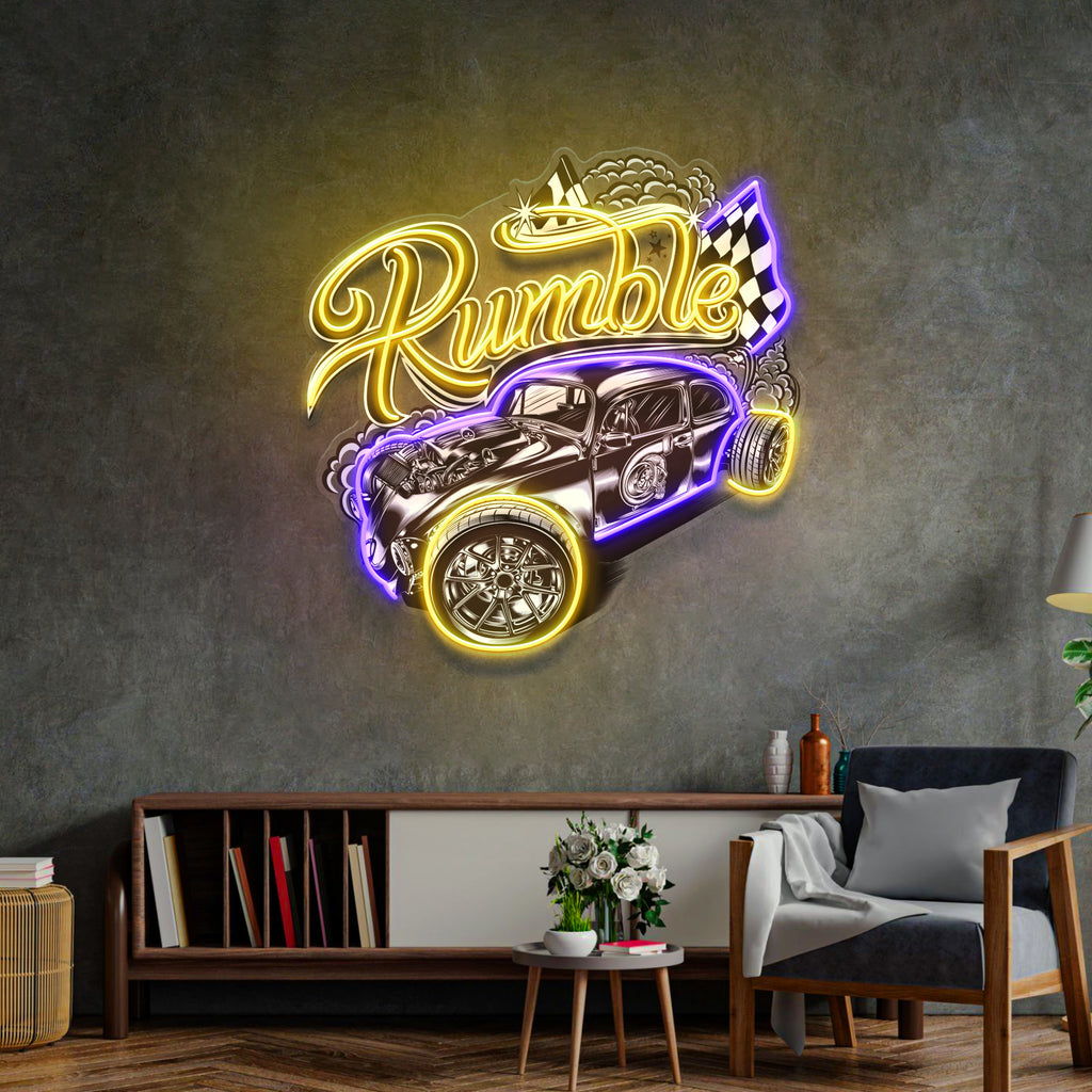 Super Power Label LED Neon Sign Light Pop Art