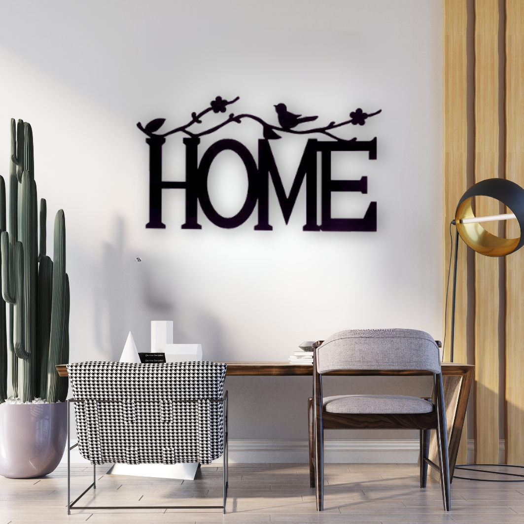 Home with Birds Sitting on Branche Wall Art