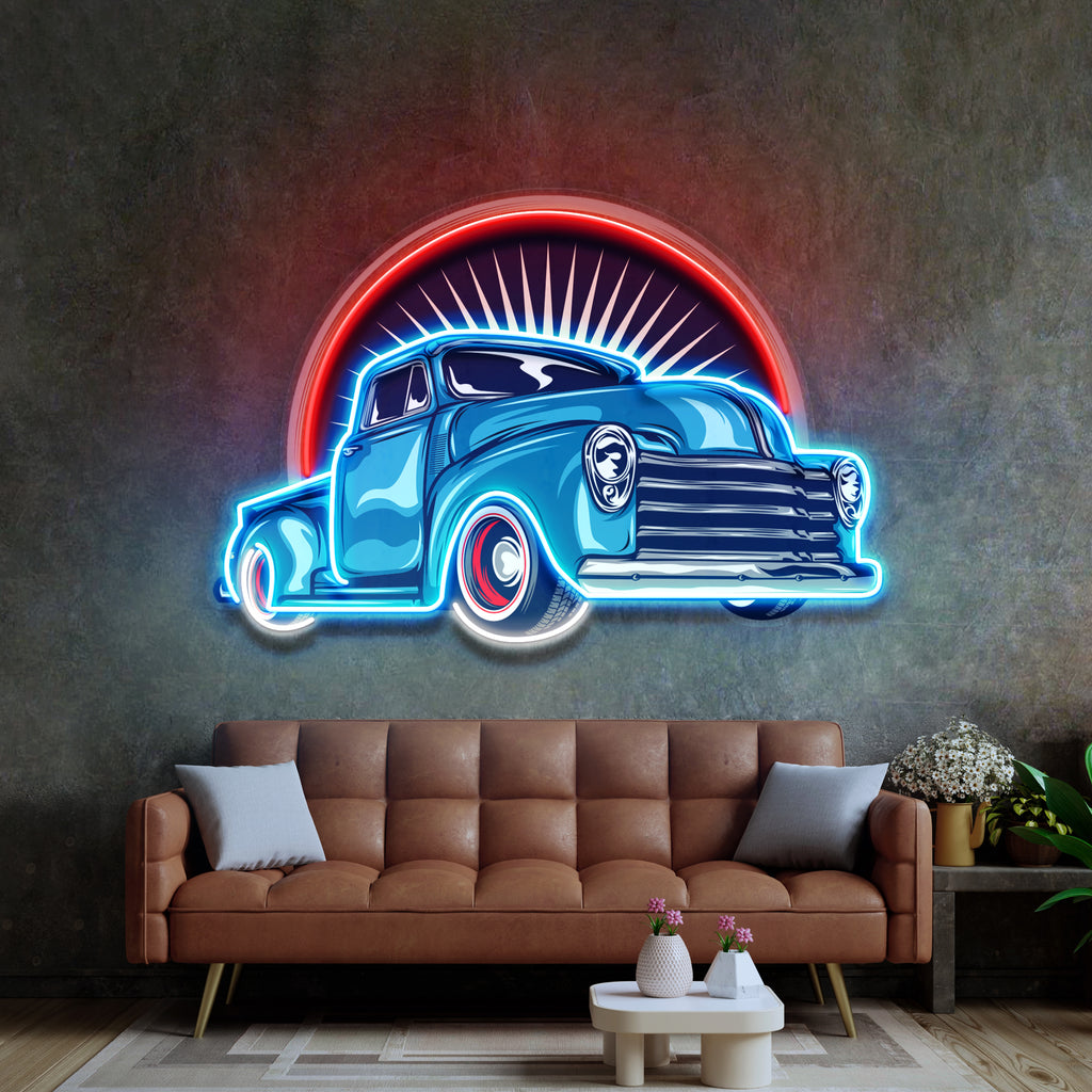 Vintage Pickup Truck LED Neon Sign Light Pop Art