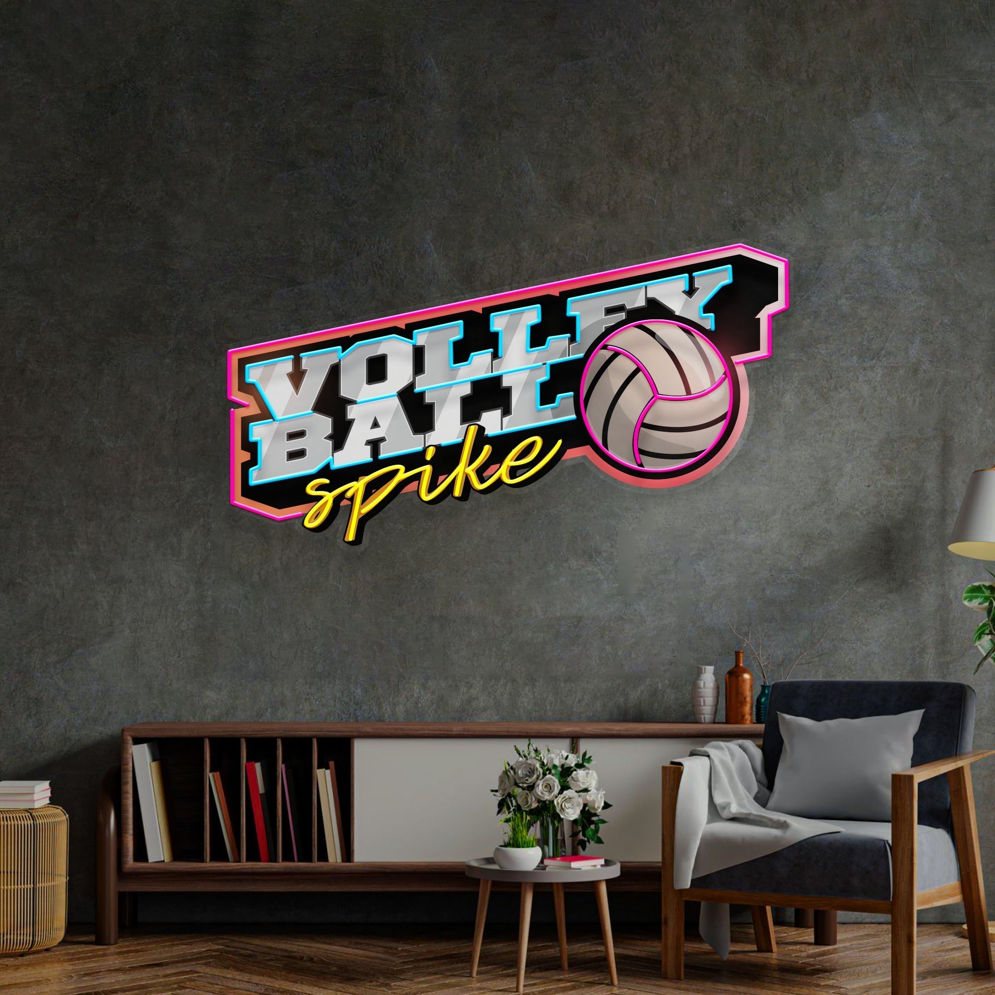 Volleyball Spike LED Neon Sign Light Pop Art