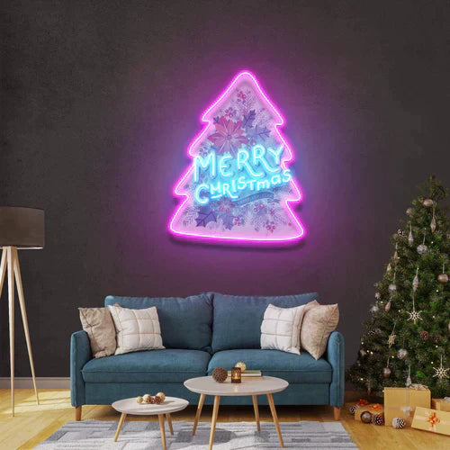 Xmas on tree Art Work Led Neon Sign Light