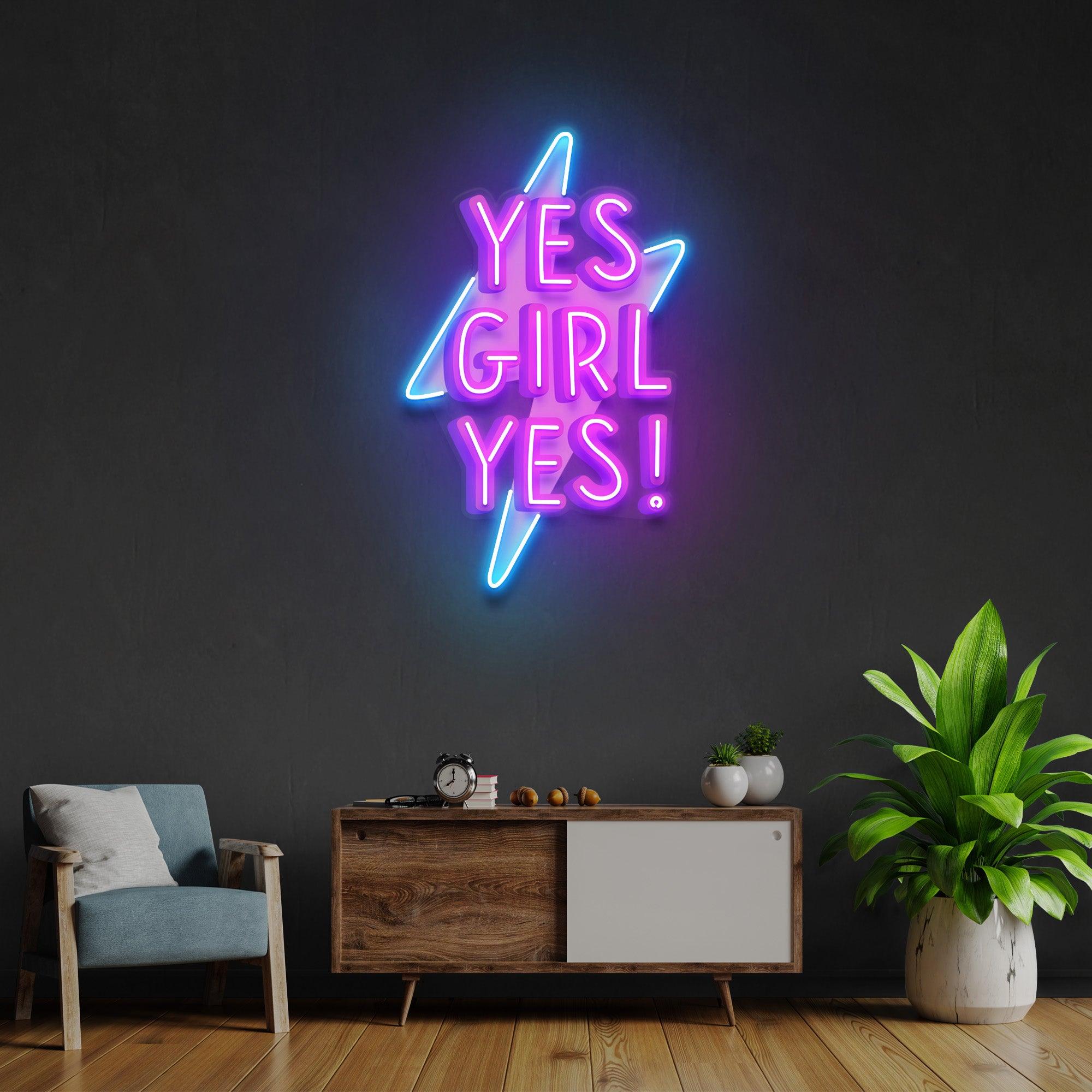 Yes Girl Yes Led Neon Acrylic Artwork