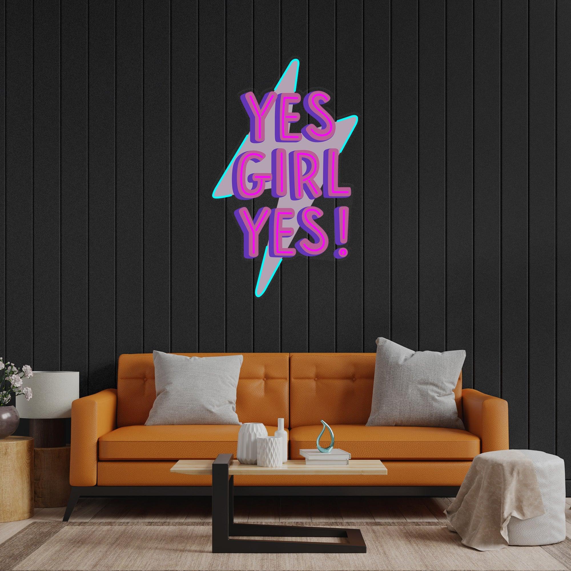 Yes Girl Yes Led Neon Acrylic Artwork