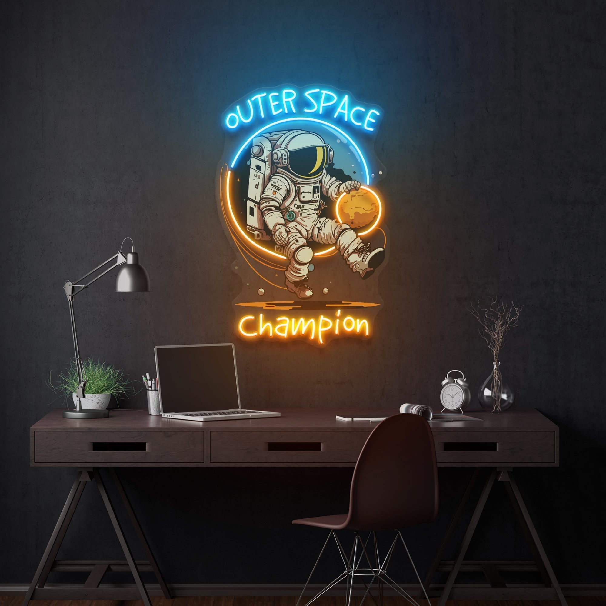 Astronaut Champion For Space Artwork Led Neon Sign Light