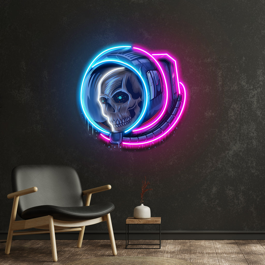 Astronaut Skull LED Neon Sign Light Pop Art