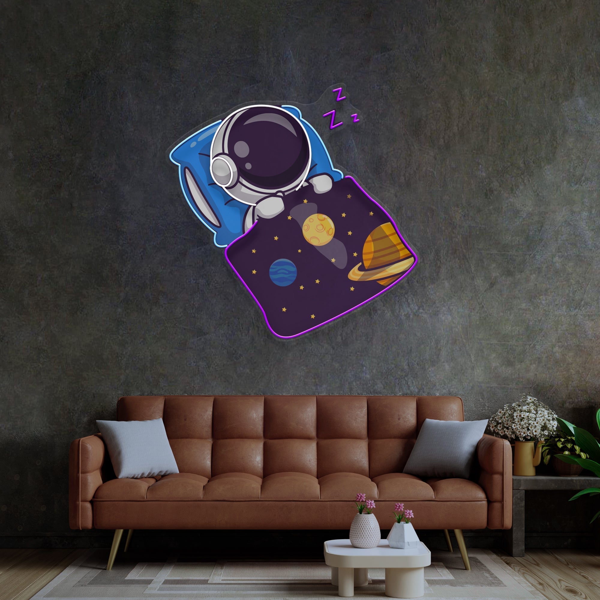 Astronaut Sleep LED Neon Sign Light Pop Art