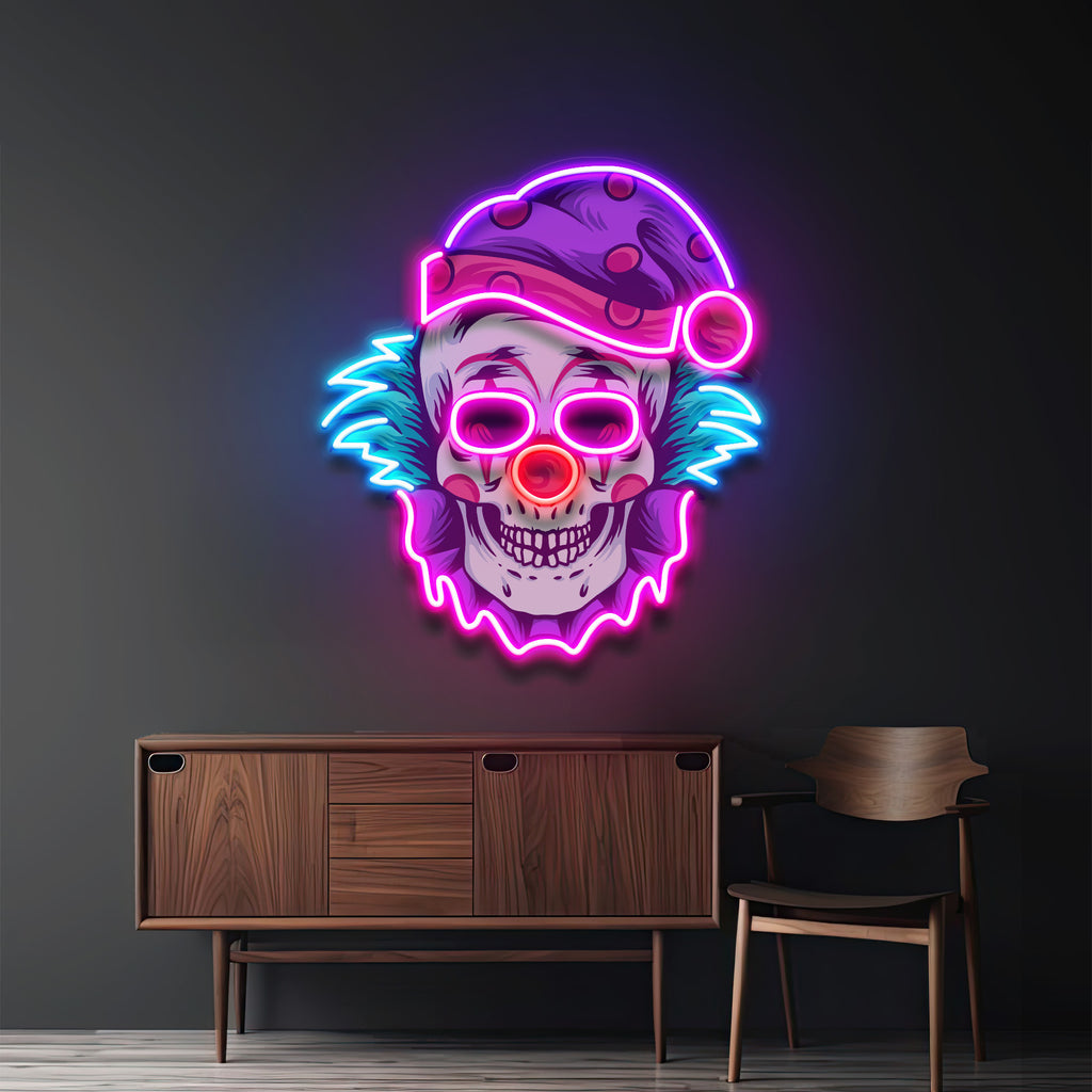 Clown Skull LED Neon Sign Light Pop Art