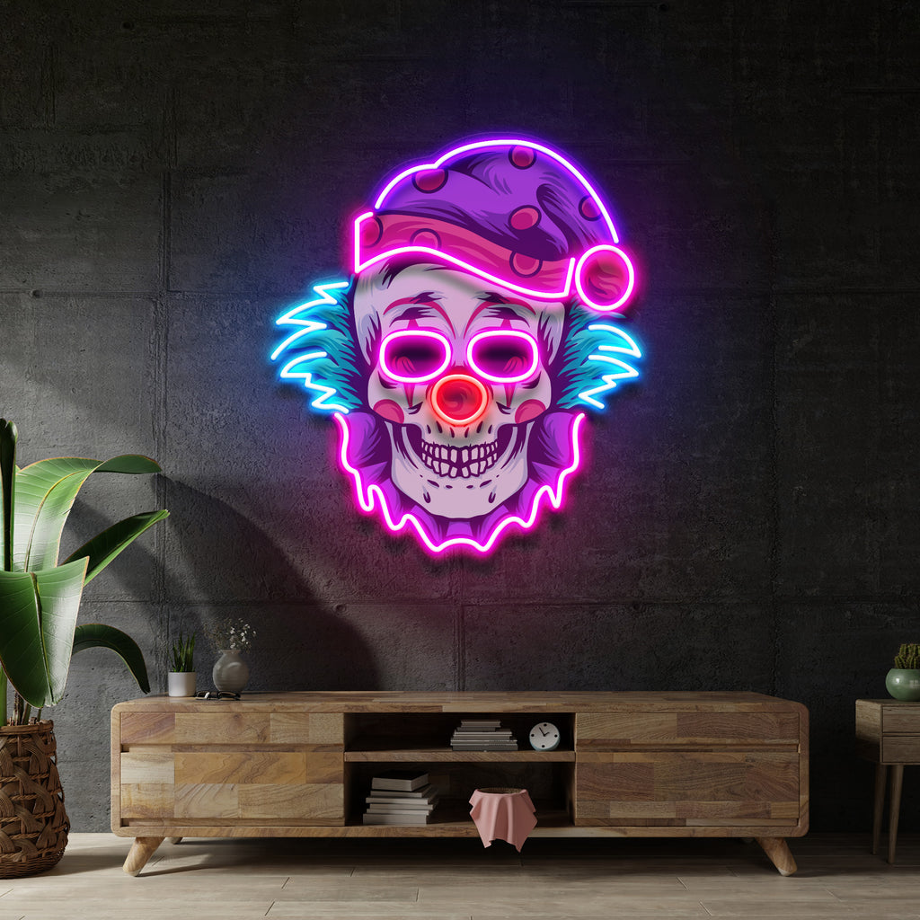 Clown Skull LED Neon Sign Light Pop Art