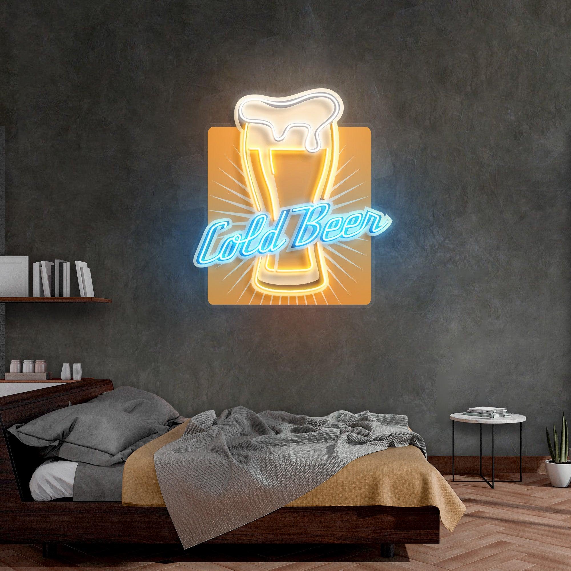 Cold Beer Led Neon Acrylic Artwork