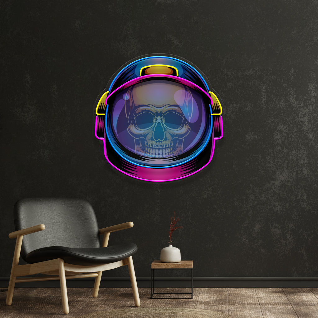 Colorful Astronaut Skull LED Neon Sign Light Pop Art