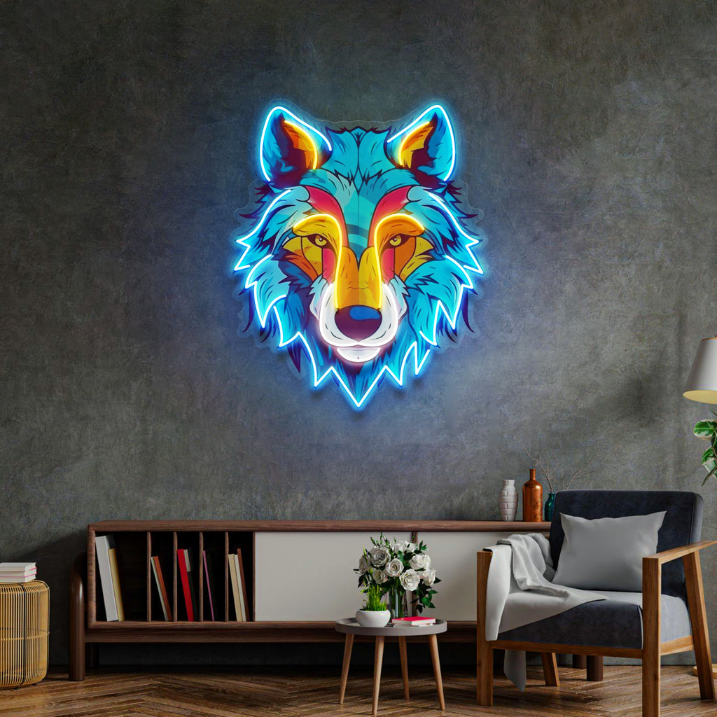 Colorful Wolf LED Neon Sign Light Pop Art