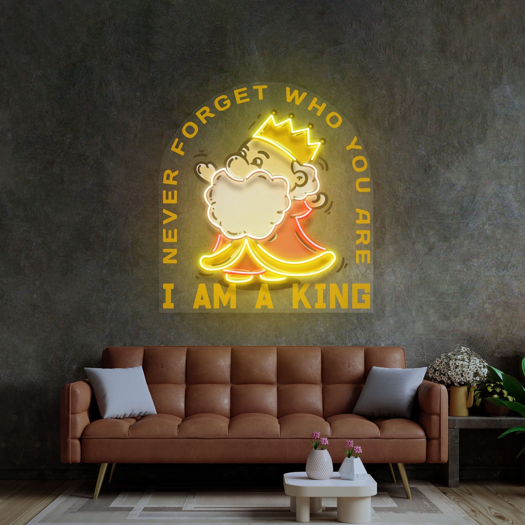 Cute King LED Neon Sign Light Pop Art