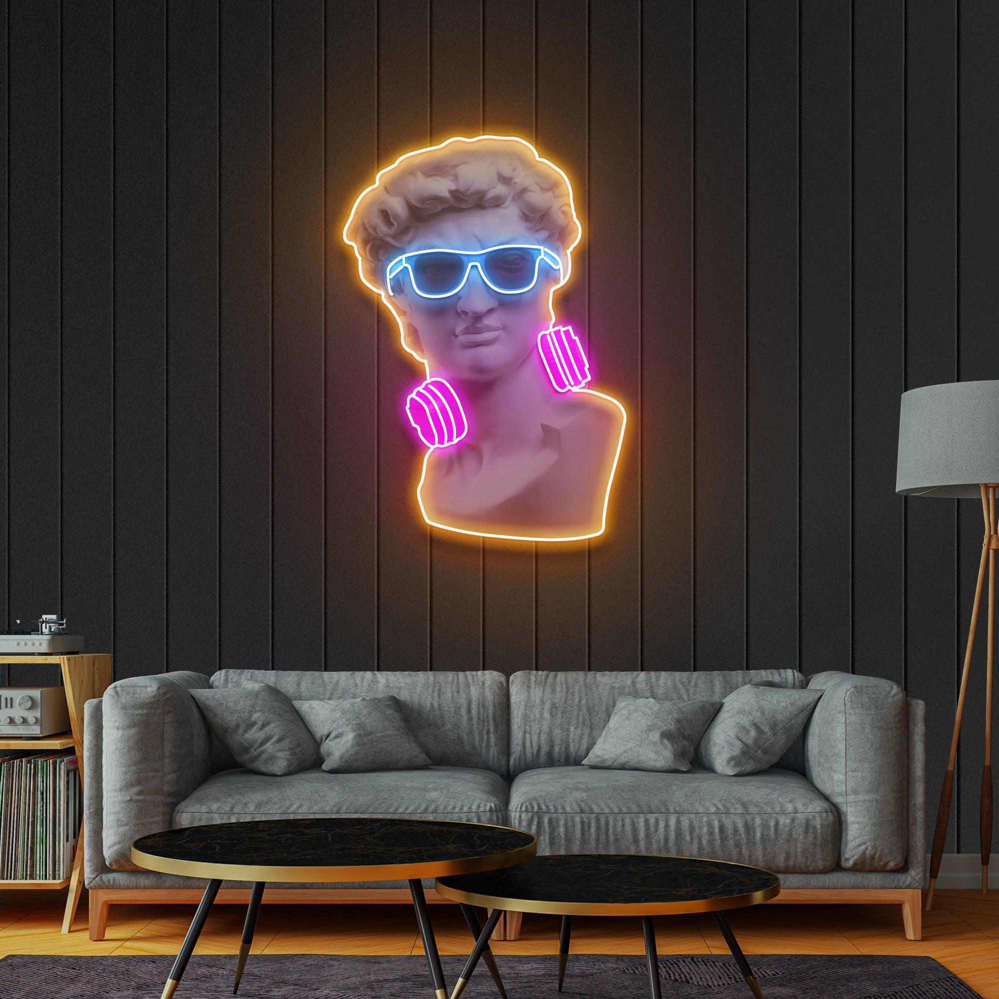 David Vibing Neon Acrylic Artwork