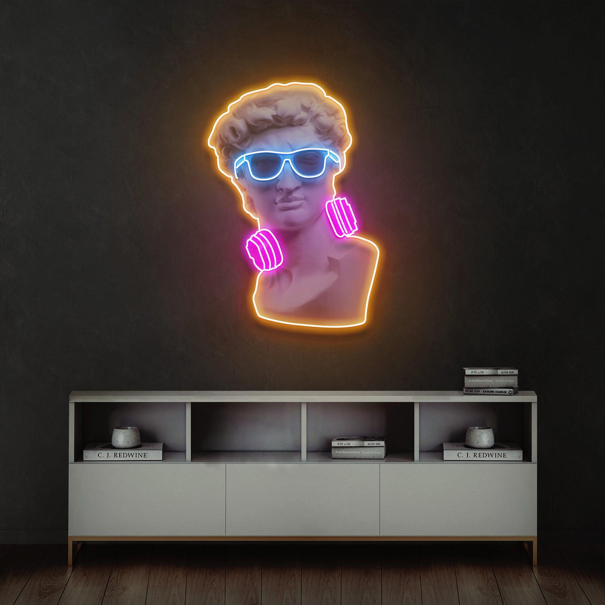 David Vibing Neon Acrylic Artwork