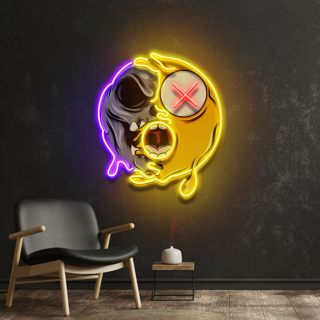 Dead Emoji Skull LED Neon Sign Light Pop Art