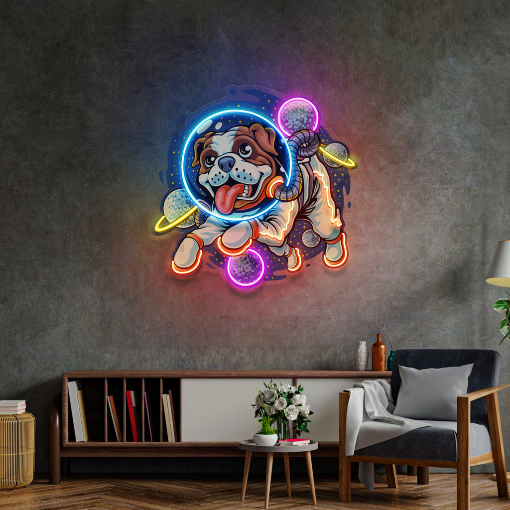 Dog Astronaut LED Neon Sign Light Pop Art