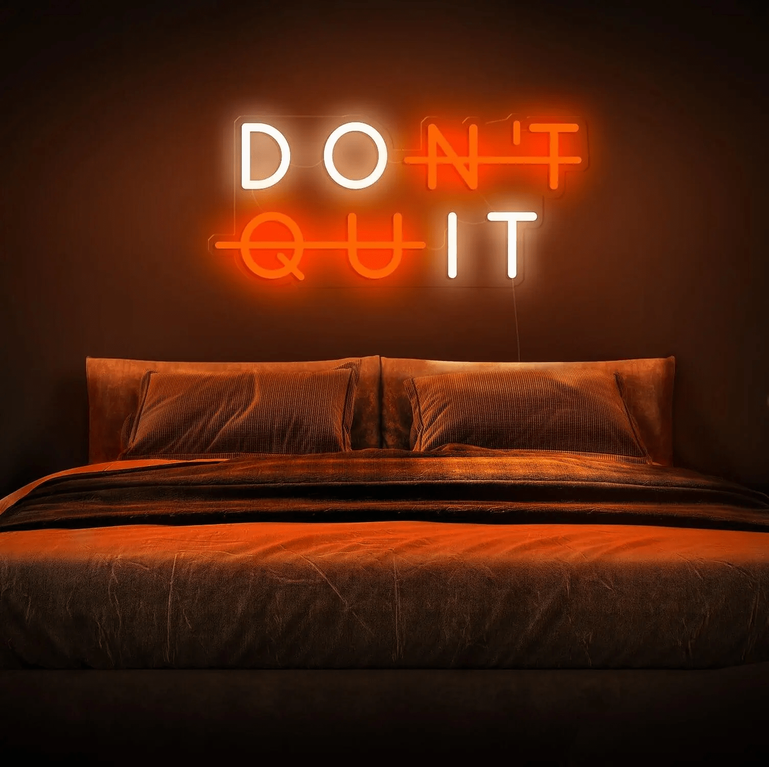 Don't Quit Neon Quote orange